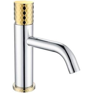 Смеситель для раковины Boheme Stick 121-CRG Chrome Diamond Gold