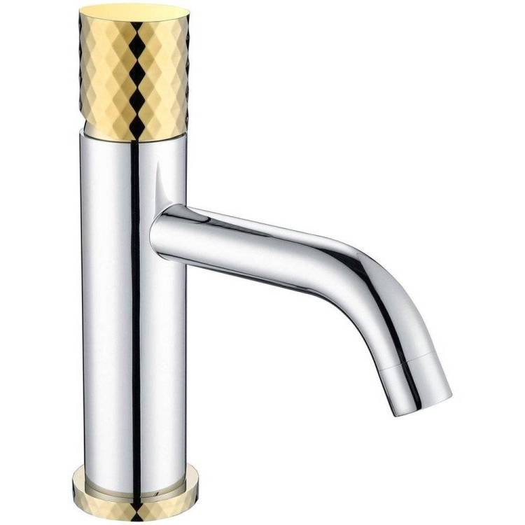Смеситель для раковины Boheme Stick 121-CRG Chrome Diamond Gold