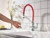 Смеситель для кухни Lemark Comfort LM3070C-Red с гибким изливом фото 5