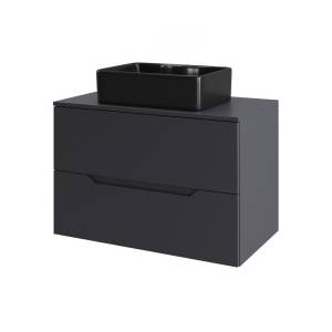 Тумба с раковиной Orange Line Li-70TugMDF+B01-475MB графит матовый, 70 см