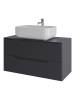 Тумба с раковиной Orange Line Li-100TugMDF+B03-600W графит матовый, 100 см