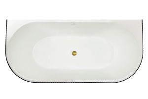 Акриловая ванна Royal Bath Nero RB611903BL-GD белая, с черным бортом, 170x80