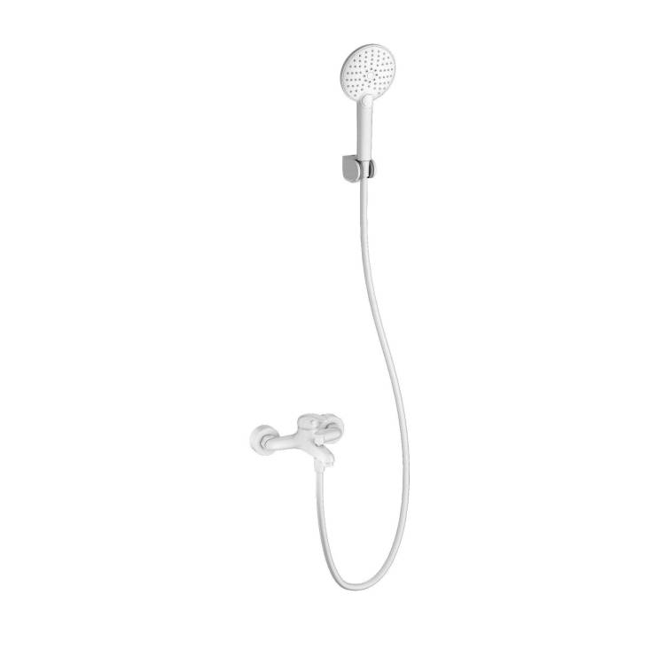 Смеситель для ванны Wonzon & Woghand WW-4530-MW с душевым гарнитуром, белый матовый