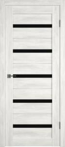 Межкомнатная дверь Владимирская Фабрика Дверей Atum Al 7 Nord Vellum стекло Black Gloss SM 700x2000