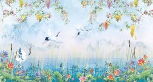 Бесшовные Eco обои Ortograf Flora 31257 Storks Ворс+ ОЕ+