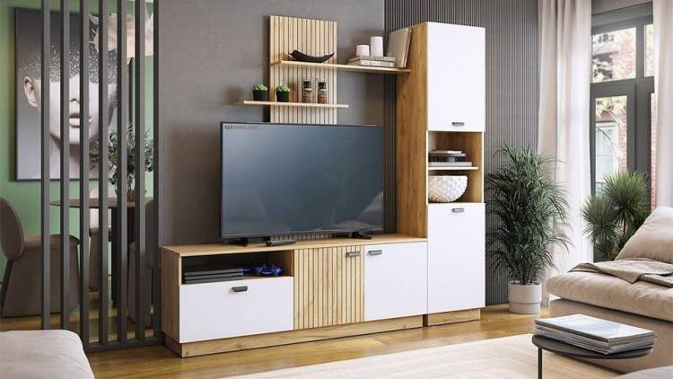 Набор для гостиной Mebelson Моди К1 MGM-K1МОДИ.2563 дуб крафт золотой/белое дерево