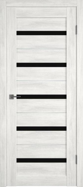 Межкомнатная дверь Владимирская Фабрика Дверей Atum Al 7 Nord Vellum стекло Black Gloss SM 700x2000