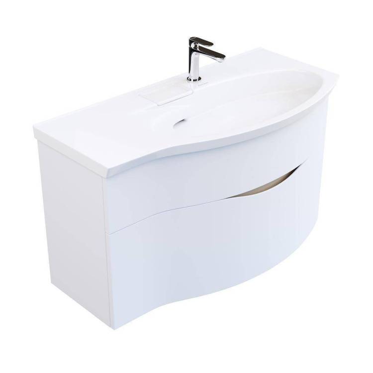 Тумба с раковиной Kerama Marazzi Riva правая, белая матовая, 100 см, раковина RV.wb.100Rh