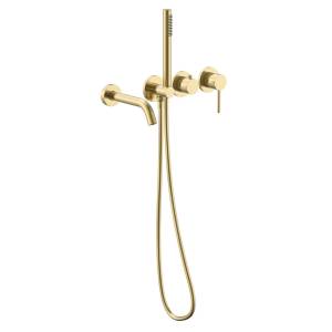 Смеситель для ванны Vincea Groove VBTW-4G1BG встраиваемый, брашированное золото