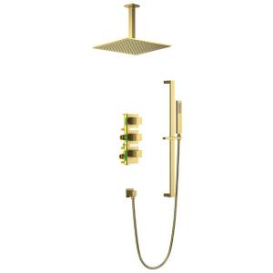 Душевая система Timo Selene SX-2229/17SM с термостатом, золото матовое