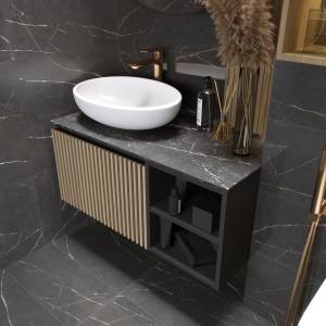 Тумба под раковину 1MarKa Rail Ц0000024982 серая, 90x45x40