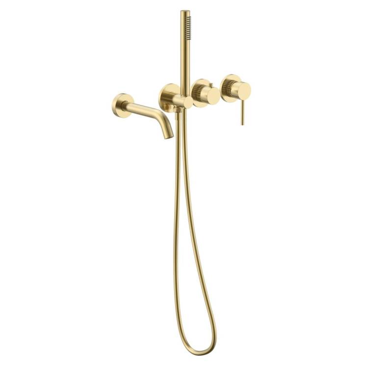 Смеситель для ванны Vincea Groove VBTW-4G1BG встраиваемый, брашированное золото