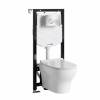 Унитаз с инсталляцией Wasserkraft Аллер (Aller) 10TLT.010.ME.BN02.H001 безободковый, сиденье микролифт, кнопка никель