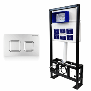 Система инсталляции для унитазов Bettoserb Sava Free Standing SFS40006472 клавиша смыва хром матовый