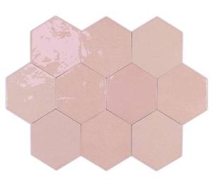 Керамическая плитка WOW Zellige Hexa 122082 Pink 10.8x12.4