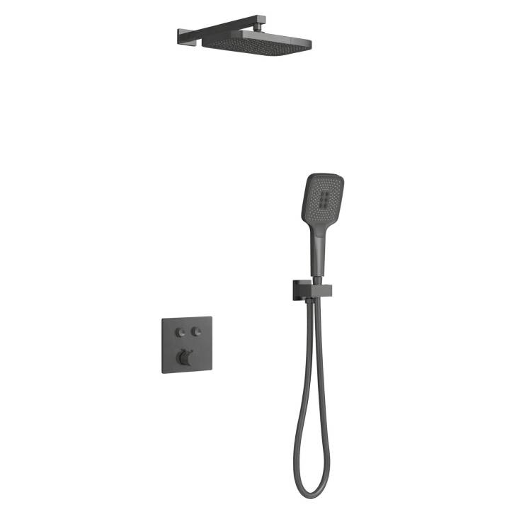 Душевой комплект Vincea VSFW-4211GM встраиваемый, вороненая сталь
