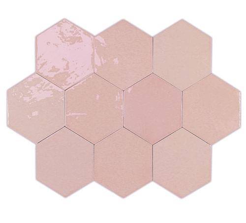 Керамическая плитка WOW Zellige Hexa 122082 Pink 10.8x12.4