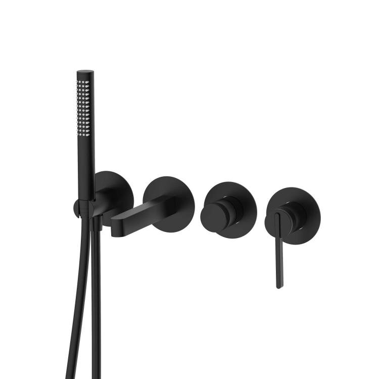Смеситель для ванны с душем DQ Bonn DA1704805 встраиваемый, черный матовый