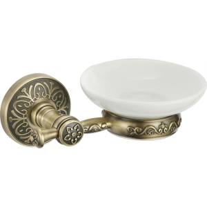 Мыльница керамическая с настенным держателем Savol 58с S-005859C бронза