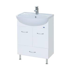 Тумба с раковиной Bellezza Уют 55 с нижним ящиком белая