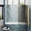 Шторка на ванну MaybahGlass MGV-602-3 поворотная, на монопетле, стекло бронза матовая, профиль золото, 1400x400
