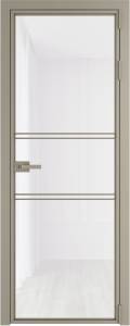 Межкомнатная дверь Profil Doors 2 AX цвет профиля Никель матовый, стекло безопасное 6 мм белый триплекс 700x2000