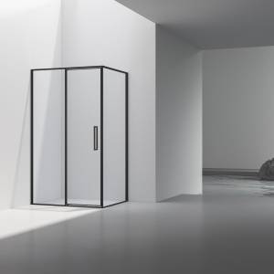 Душевой уголок Vincea Slim VSR-4SLP9012CLB профиль черный, стекло прозрачное, 90x120x195