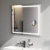 Зеркало AM.PM Gem 80 с LED-подсветкой, часами и косметическим зеркалом фото 5