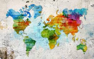 3D Фотообои Artegrafico «Континенты на бетоне» GRAF-031 канвас