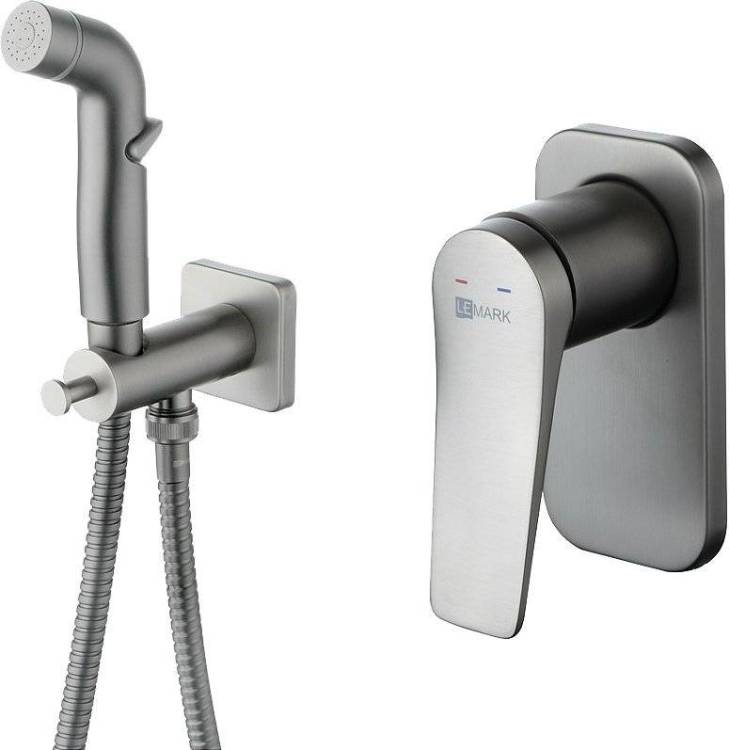 Гигиенический душ Lemark Bronx LM3719GM со смесителем, С ВНУТРЕННЕЙ ЧАСТЬЮ, графит