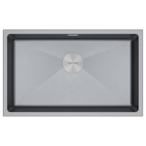 Мойка кухонная Paulmark Lumi 74Uni LU74-GRM Серый Металлик, 74x46