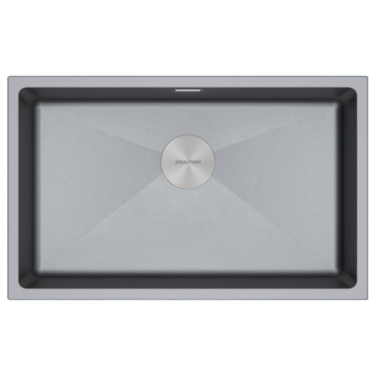 Мойка кухонная Paulmark Lumi 74Uni LU74-GRM Серый Металлик, 74x46