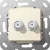Розетка двойная SAT-F Gira System 55 кремовый глянцевый 565101