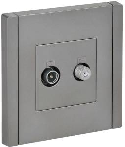 ТВ-розетка TV+SAT IEK Forte&Piano FP-AF20-O-K46 сталь