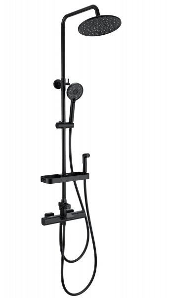 Душевая стойка Wonzon & Woghand WW-C3017-A1-MB с термостатом, черный
