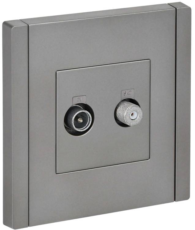 ТВ-розетка TV+SAT IEK Forte&Piano FP-AF20-O-K46 сталь