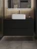 Тумба с раковиной Orange Line Li-100TubMDF+B02-460W черная матовая, 100 см фото 3