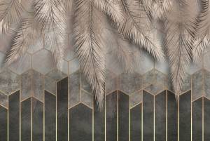 3D Фотообои Artegrafico «Шаль из листьев на геометрическом фоне» TP-056 канвас