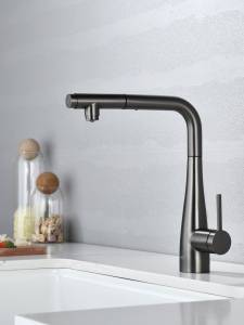 Смеситель для кухни AQUAme Cucina AQM9902GM с выдвижным изливом, металл