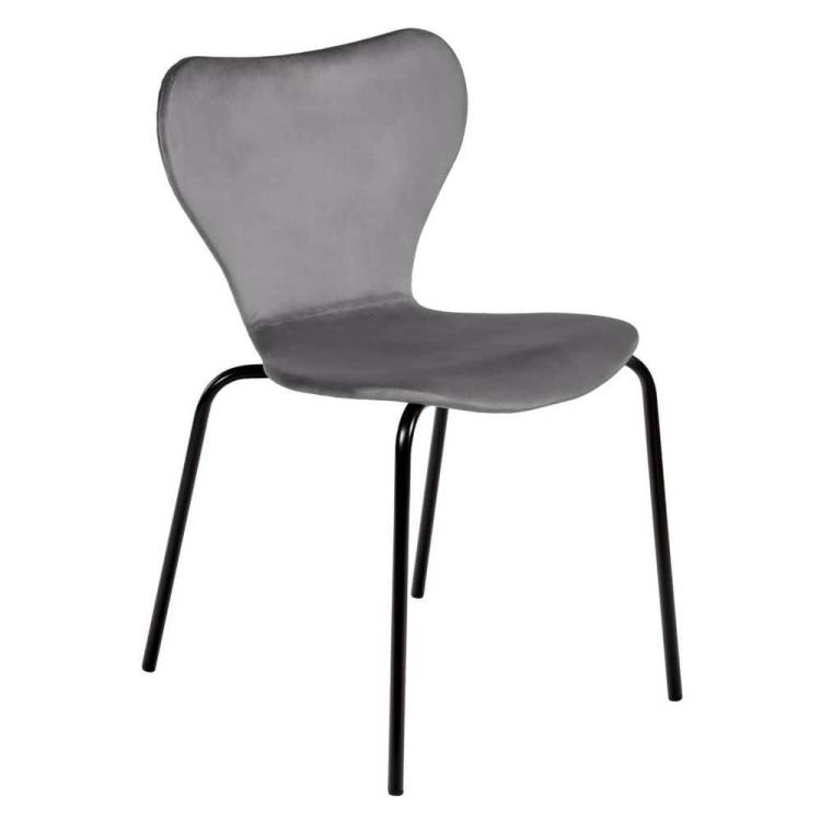 Набор из 2 стульев Bradex Home Seven Style RF 0256P темно-серый велюр с черными ножками