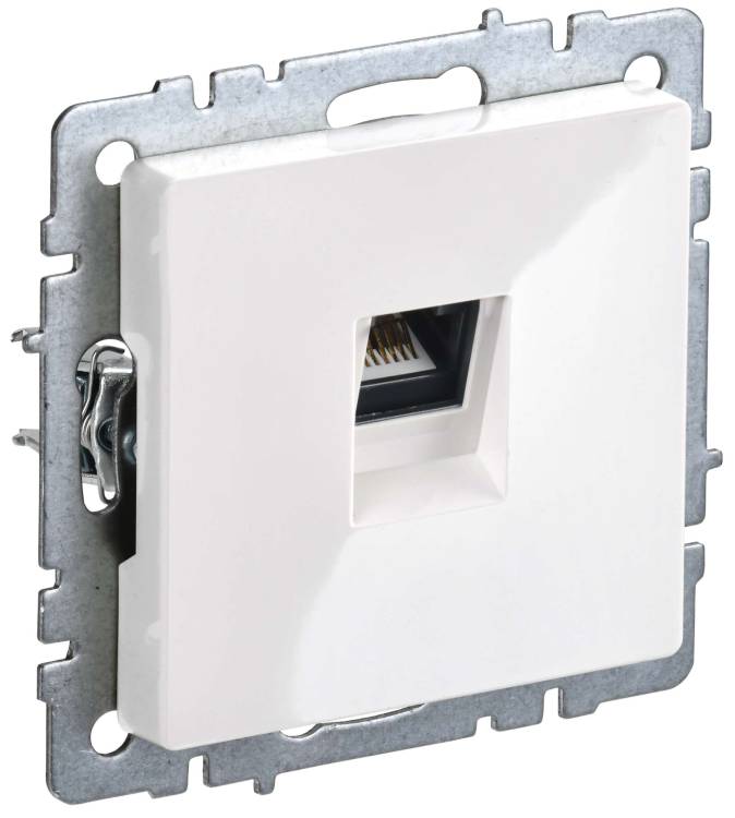 Розетка компьютерная RJ45 IEK Brite BR-K10-2-K01 белый