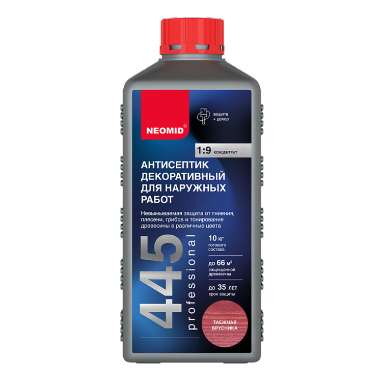 Антисептик декоративный для наружных работ Neomid 445 таежная брусника 1 кг