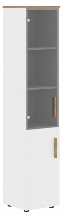 Шкаф-витрина Skyland Forta 00-07090312 Белый премиум/Дуб Гамильтон