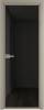 Межкомнатная дверь Profil Doors 1 AX цвет профиля Никель матовый, стекло безопасное 6 мм черное тонированное 700x2000