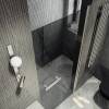 Душевая дверь в нишу MaybahGlass MGD-461-5 профиль хром матовый, стекло графит, 90x198 фото 4