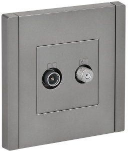 ТВ-розетка TV+SAT IEK Forte&Piano FP-AF20-O-K46 сталь