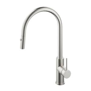 Смеситель для кухни Vincea City VKF-2C1BN с выдвижным изливом, брашированный никель