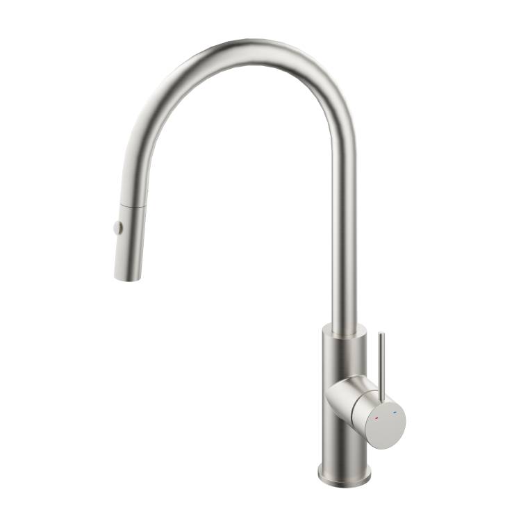 Смеситель для кухни Vincea City VKF-2C1BN с выдвижным изливом, брашированный никель