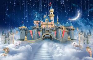 3D Фотообои Artegrafico «Звездопад над сказочным замком» DET-407 канвас