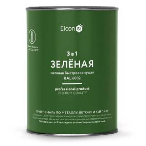 Грунт-эмаль по ржавчине 3 в 1 Elcon матовая зеленая 0.8 кг